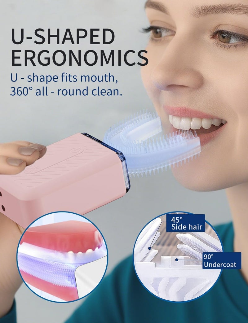 COOBOS U-Shaped Electric Toothbrush for Adults, Electric Toothbrush with 360° Automatic Cleaning, Travel-Friendly Oral Care Kit with IPX7 Waterproof - Image 2